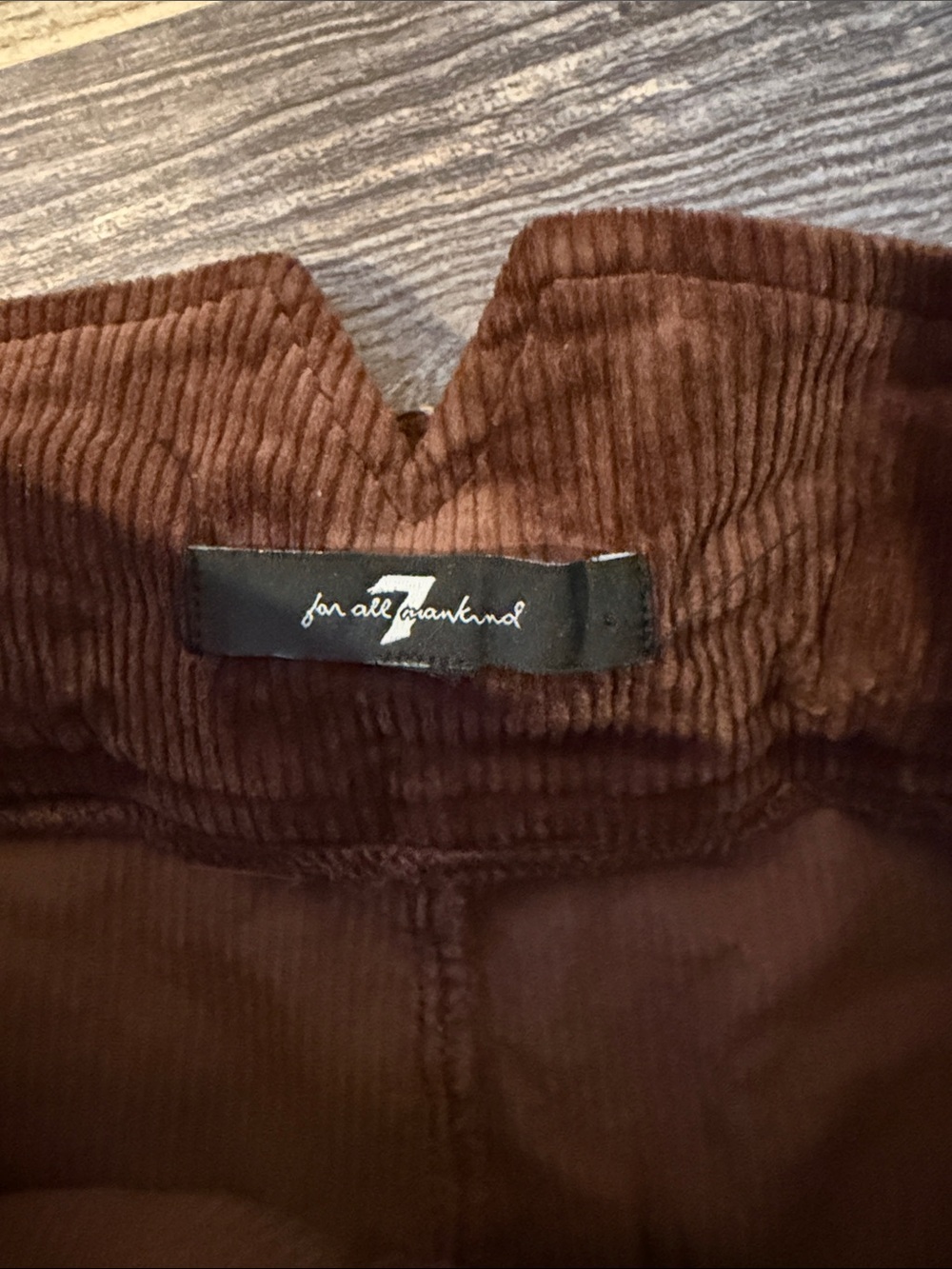 7 For All Mankind Wide-Leg Corduroy Pants - Chocolate Brown - Picture 4 of 6